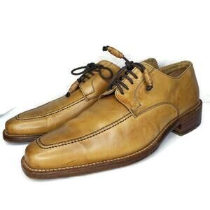 Emling Chausseur Tan Leather Split Toe Derby Shoes Mens Size 9 Made In Italy